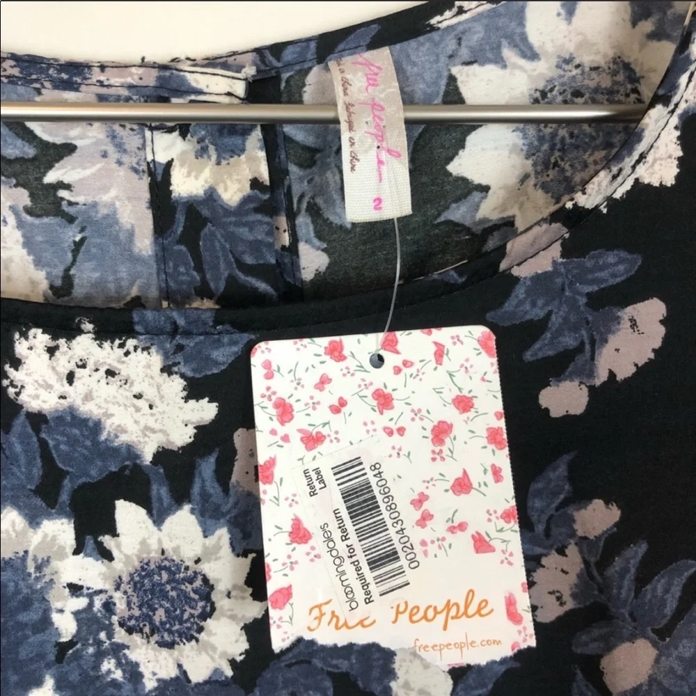 Free People Black Sunflower Parker Dress 2 NWT - Picture 5 of 8
